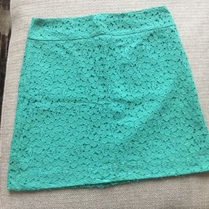 LOFT Teal Lace Skirt